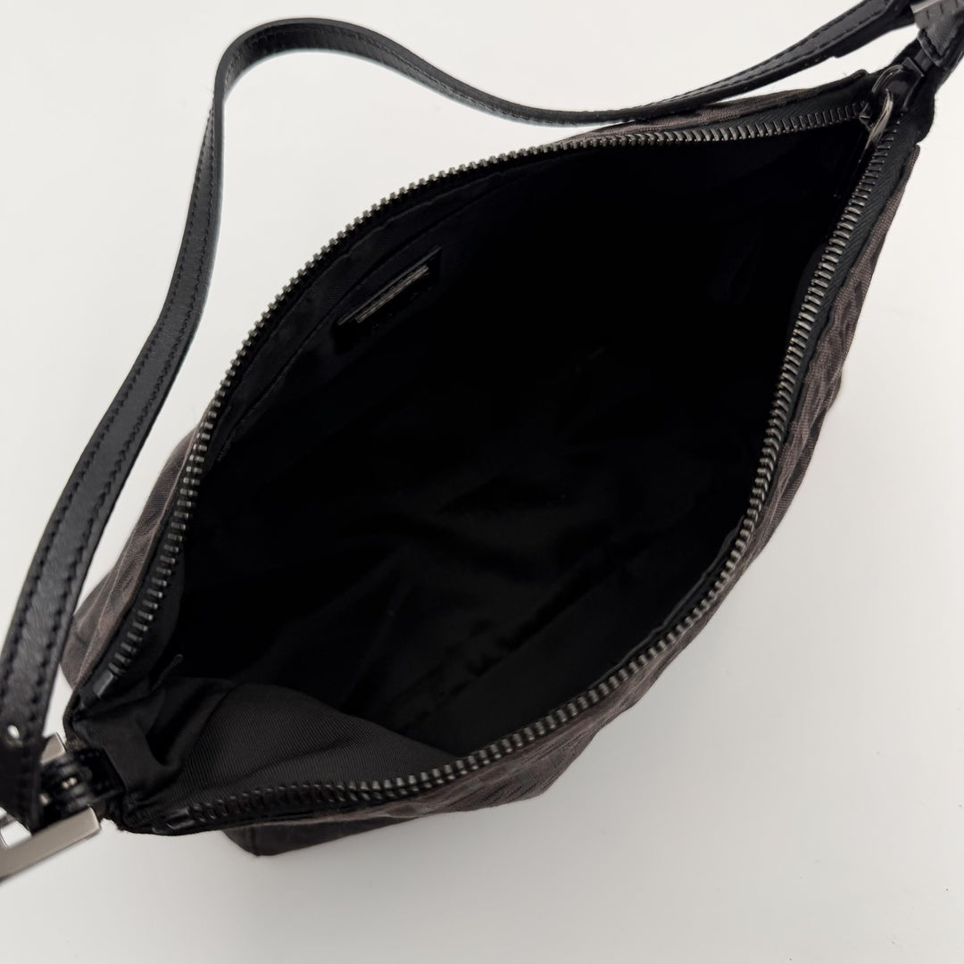 Fendi Zucchino Dark Brown Shoulder Bag