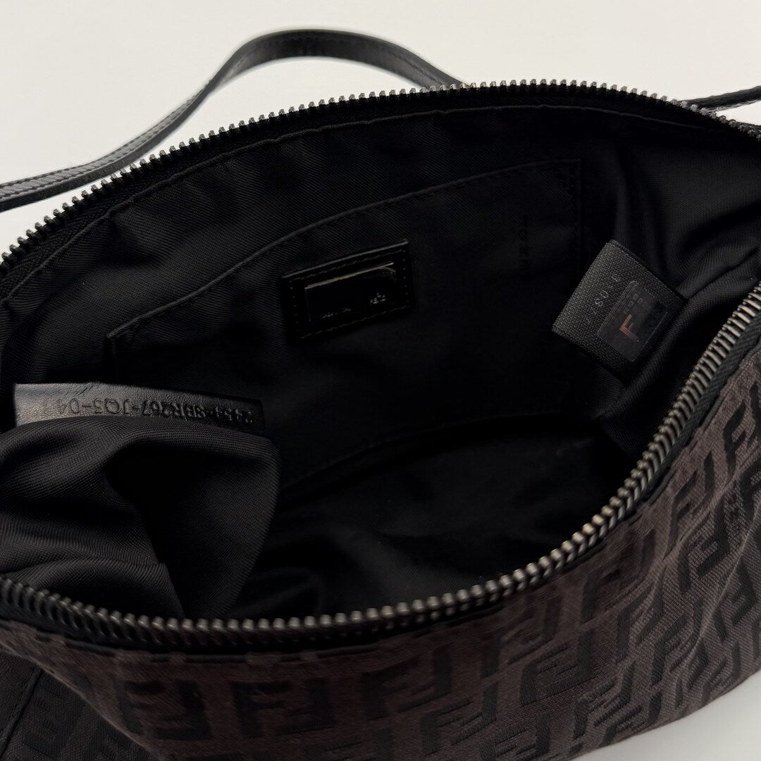 Fendi Zucchino Dark Brown Shoulder Bag