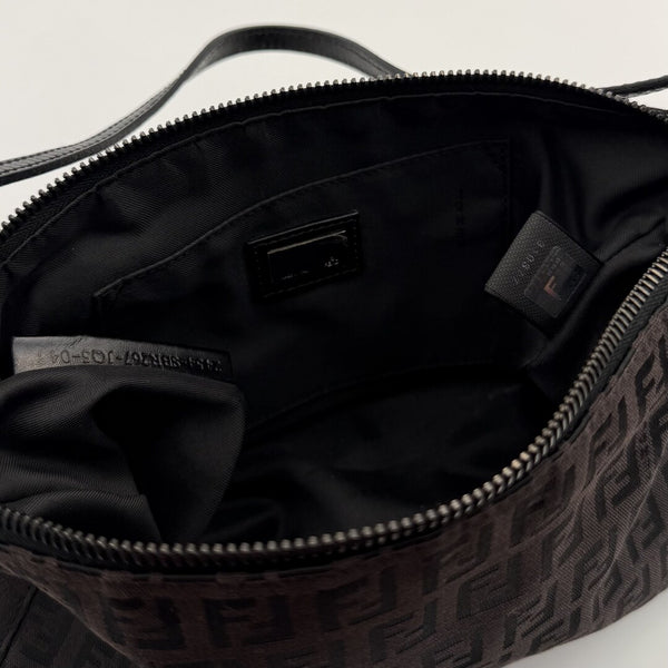 Fendi Zucchino Dark Brown Shoulder Bag