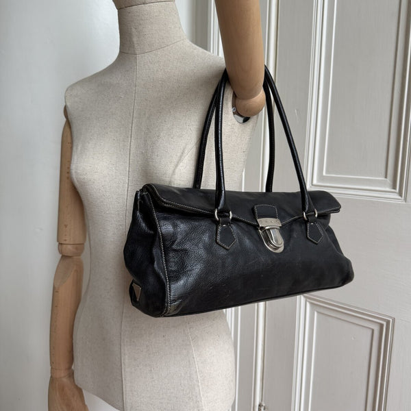Prada Easy Leather Black Shoulder Bag
