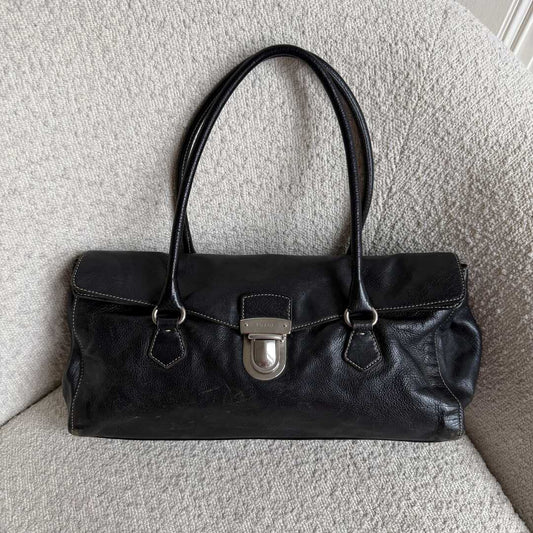 Prada Easy Leather Black Shoulder Bag