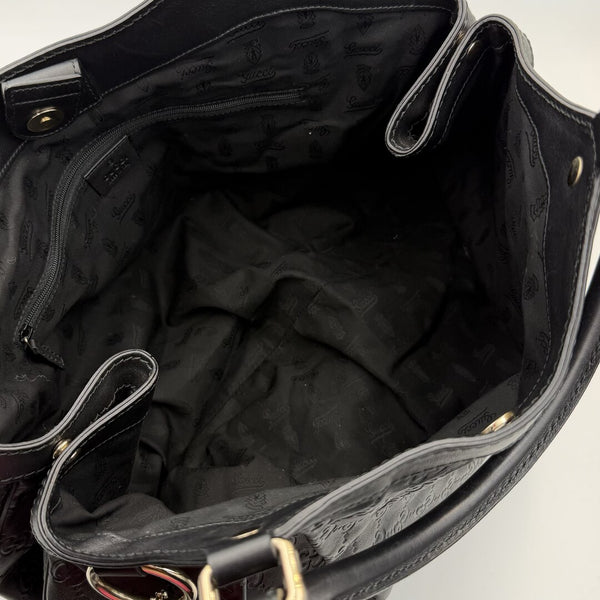 Gucci Guccissima Sukey Leather Black Large Tote Bag