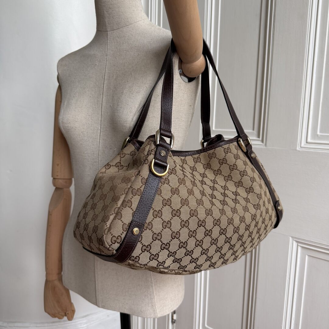 Gucci GG Canvas Abbey Brown Tote Bag