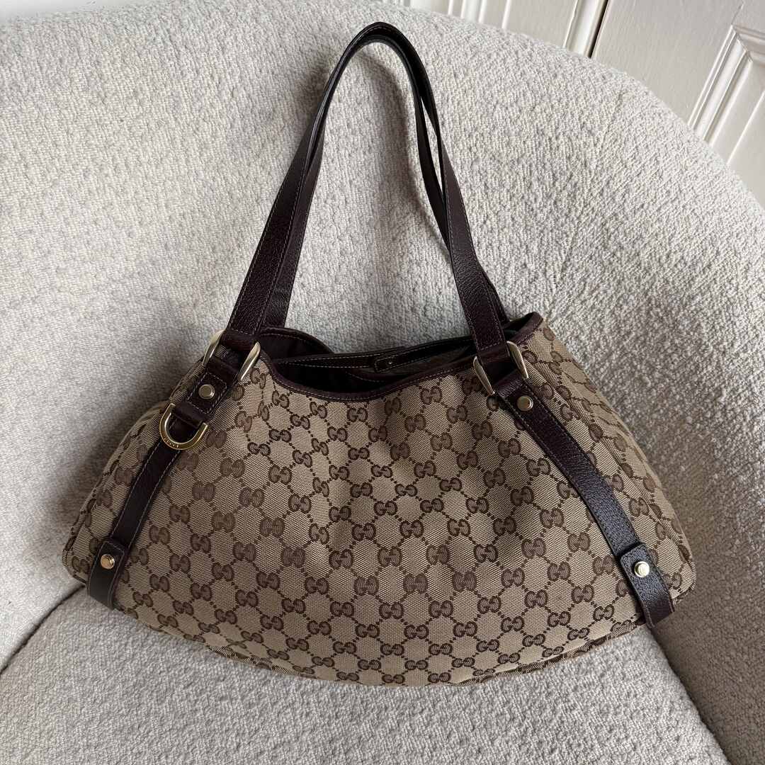 Gucci GG Canvas Abbey Brown Tote Bag