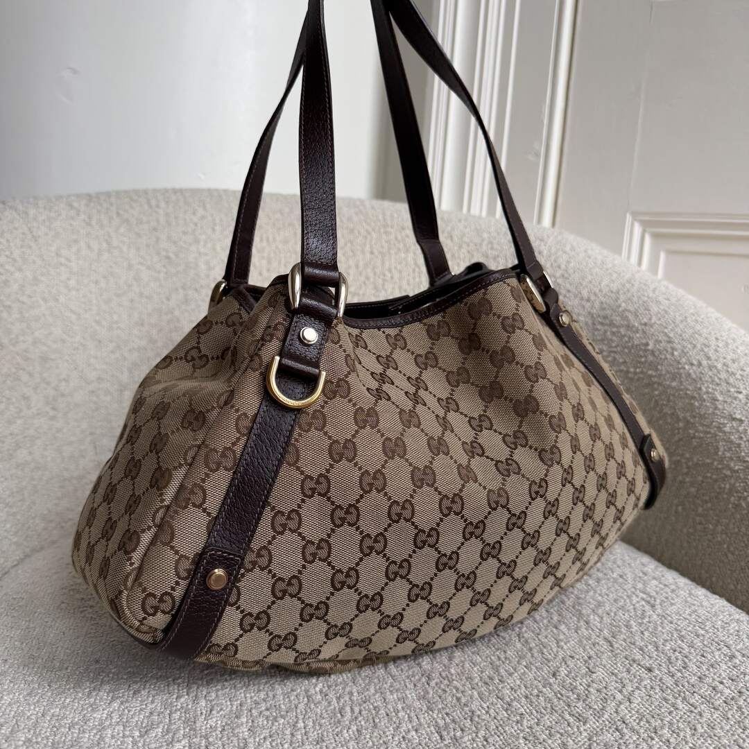 Gucci GG Canvas Abbey Brown Tote Bag
