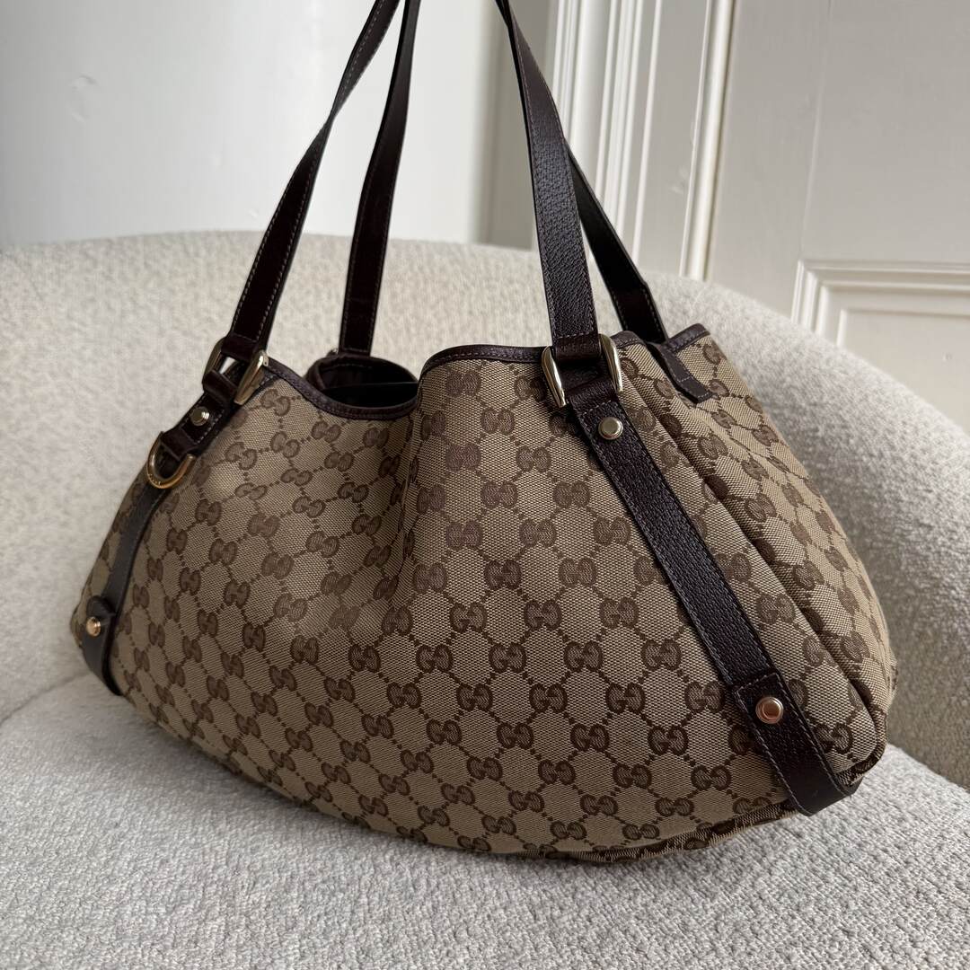 Gucci GG Canvas Abbey Brown Tote Bag