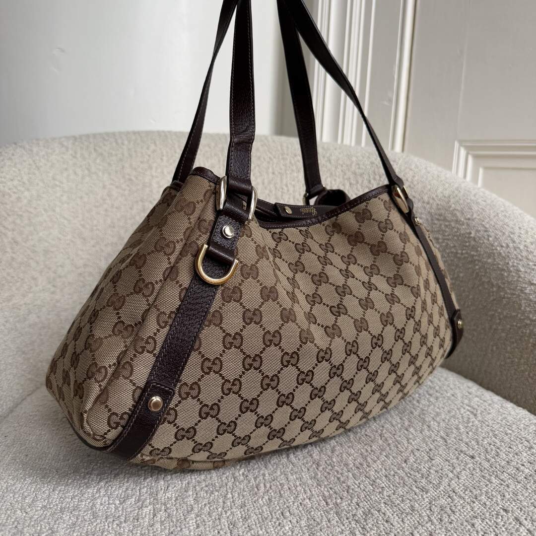 Gucci GG Canvas Abbey Brown Tote Bag