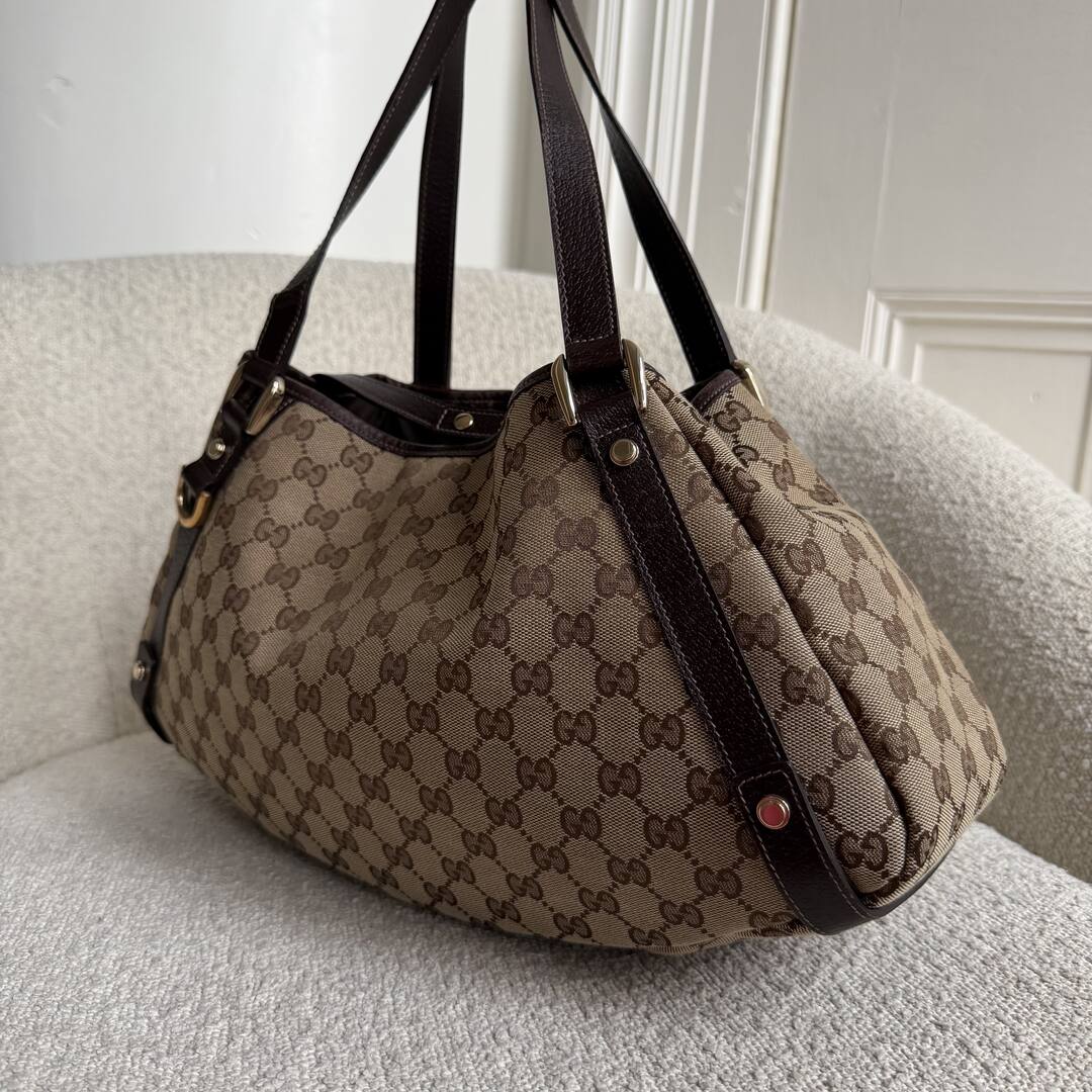 Gucci GG Canvas Abbey Brown Tote Bag