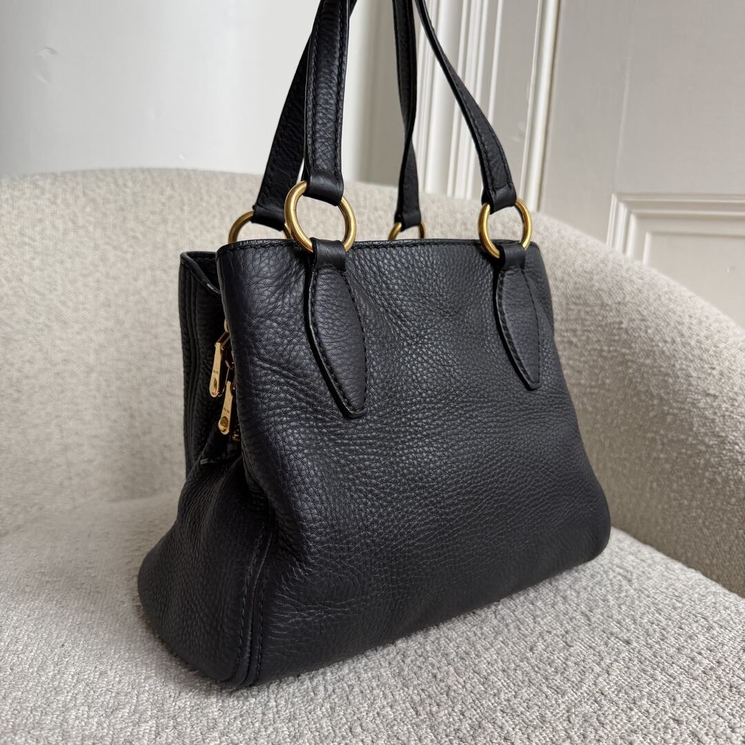 Miu Miu Vitello Leather Black Shoulder Bag