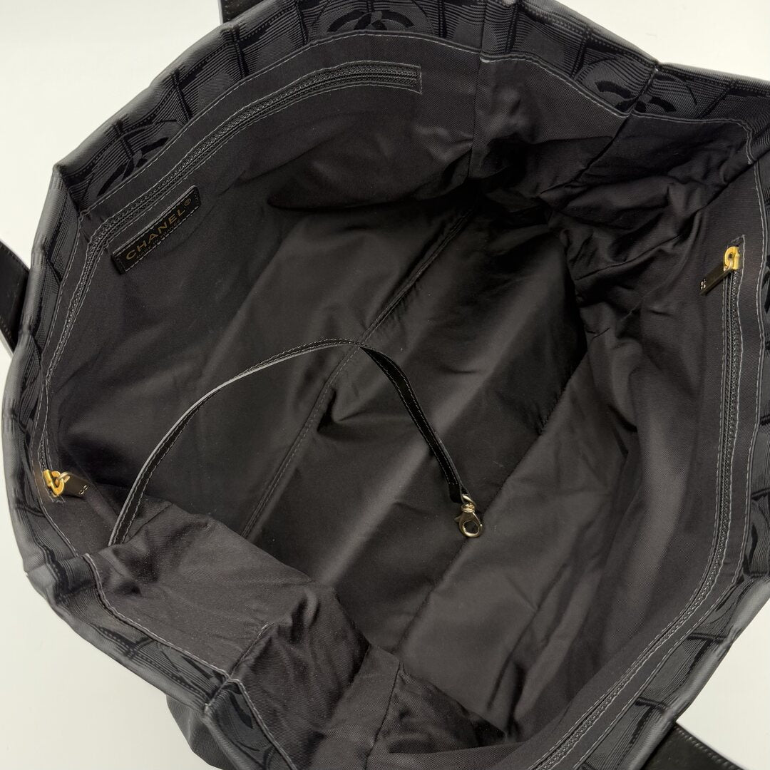 2005 Chanel CC Travel Line Black Tote Bag