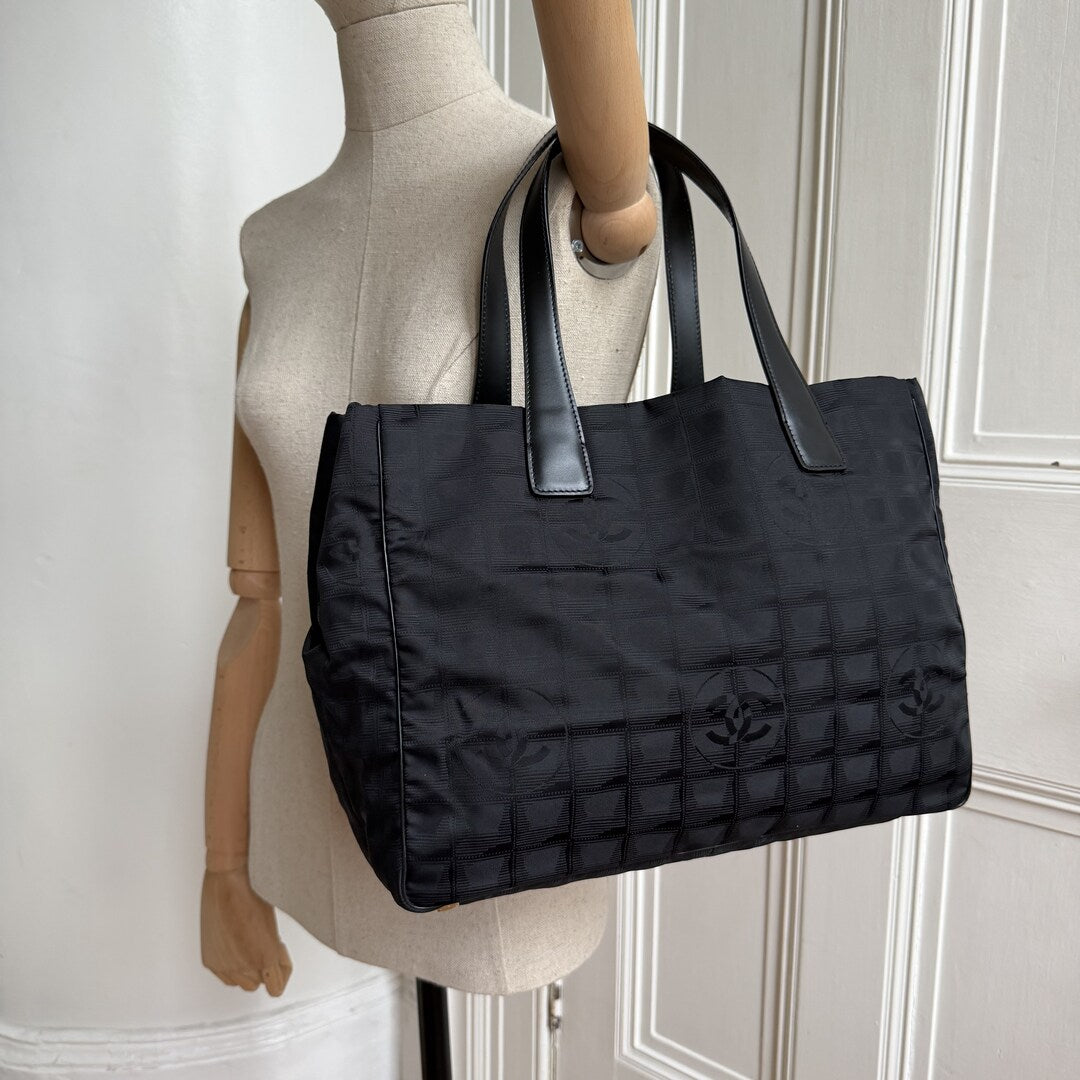 2003 Chanel CC Travel Line Black Tote Bag