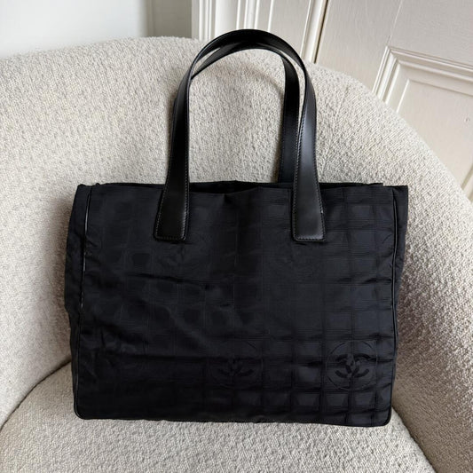 2003 Chanel CC Travel Line Black Tote Bag