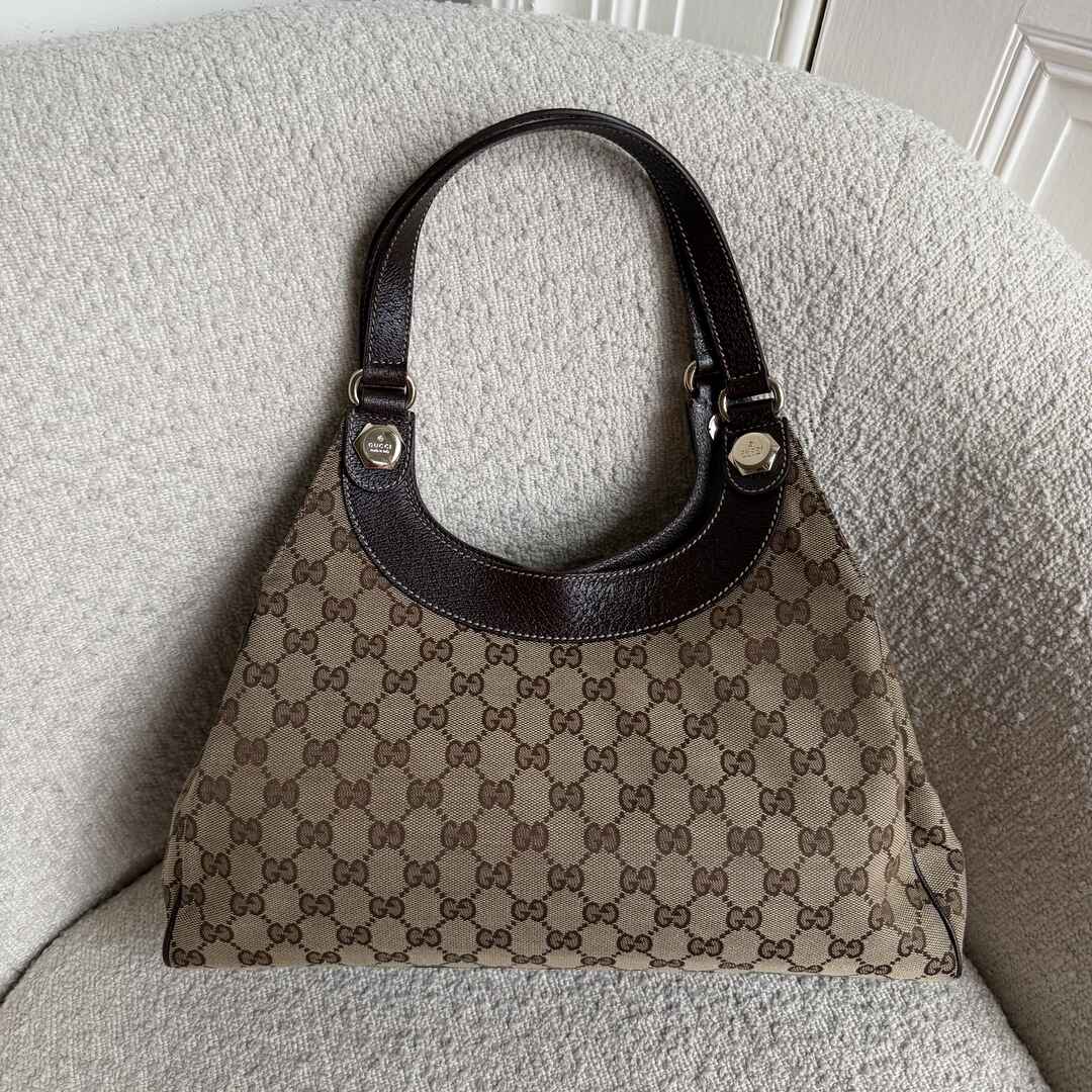 Gucci GG Monogram Canvas Brown Tote Bag