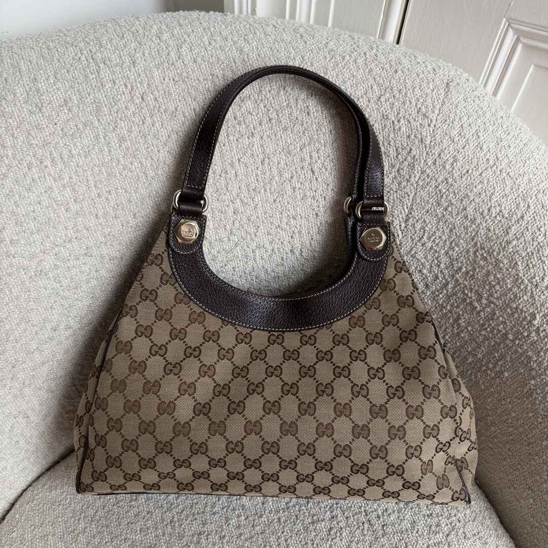 Gucci GG Monogram Canvas Brown Tote Bag