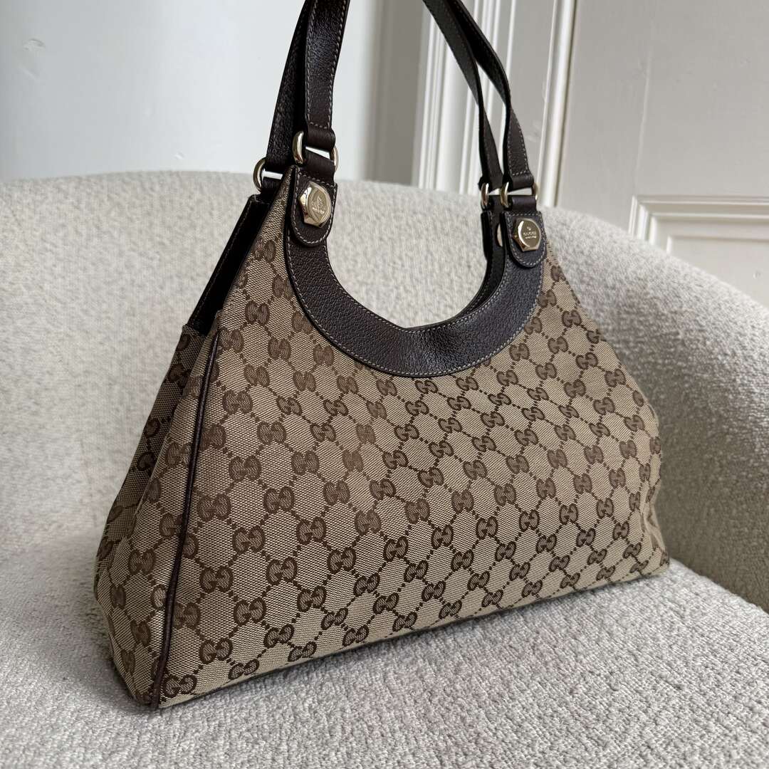 Gucci GG Monogram Canvas Brown Tote Bag