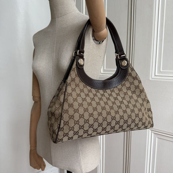 Gucci GG Monogram Canvas Brown Tote Bag