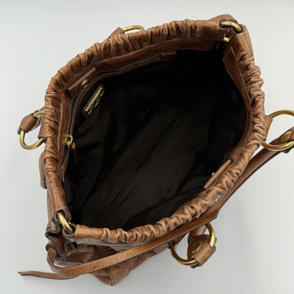 Miu Miu Vitello Leather Brown Handbag
