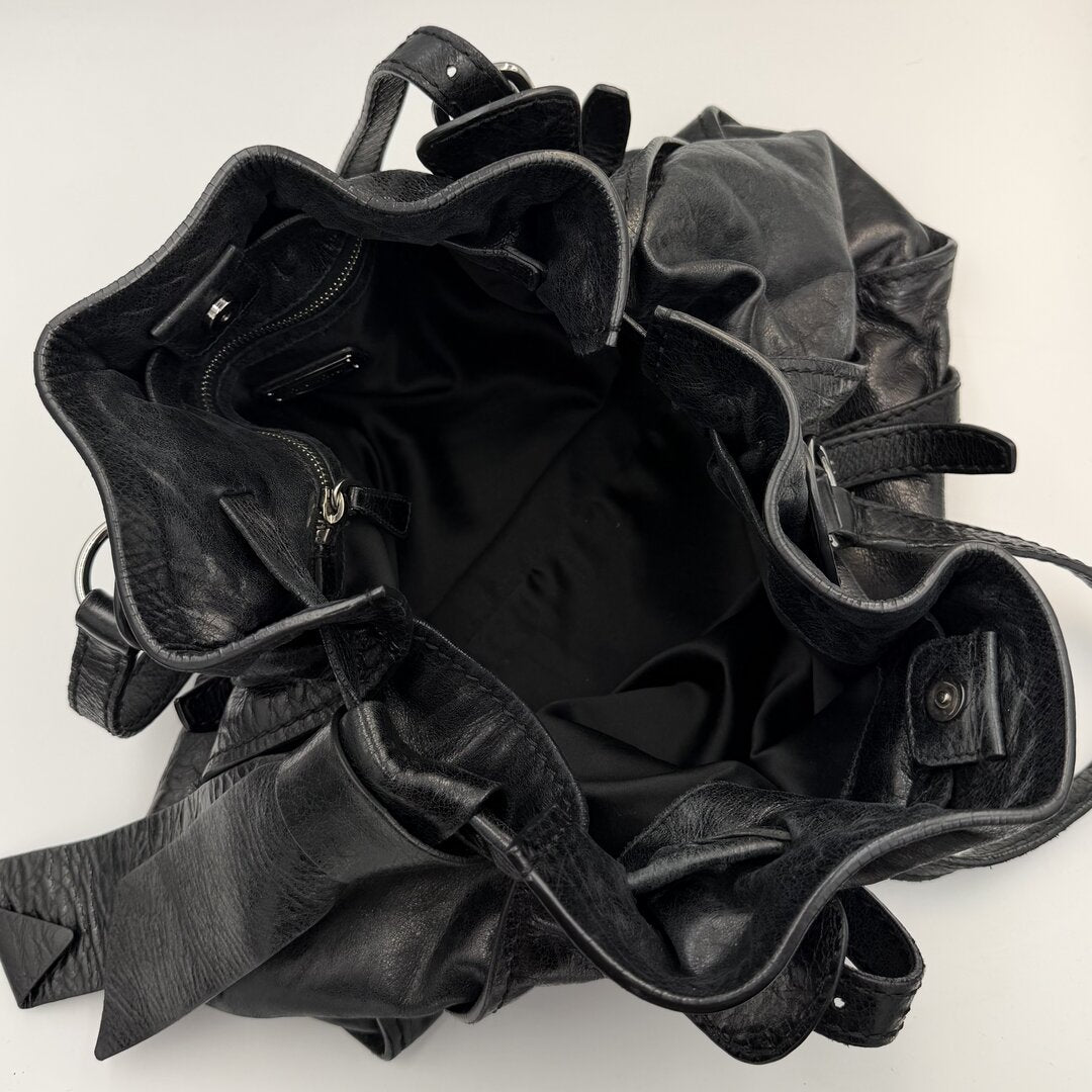 Miu Miu Vitello Leather Black Tote Bag