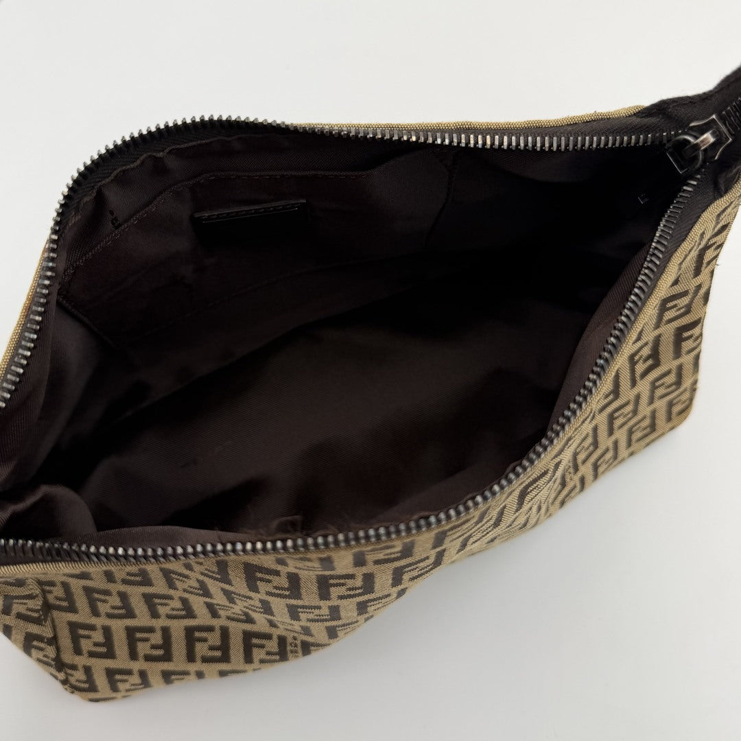 Fendi Zucchino Brown Shoulder Bag