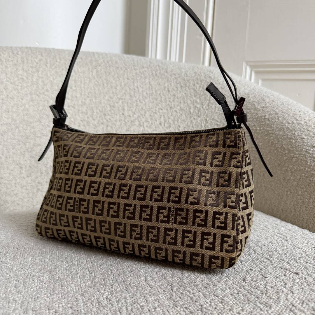 Fendi Zucchino Brown Shoulder Bag