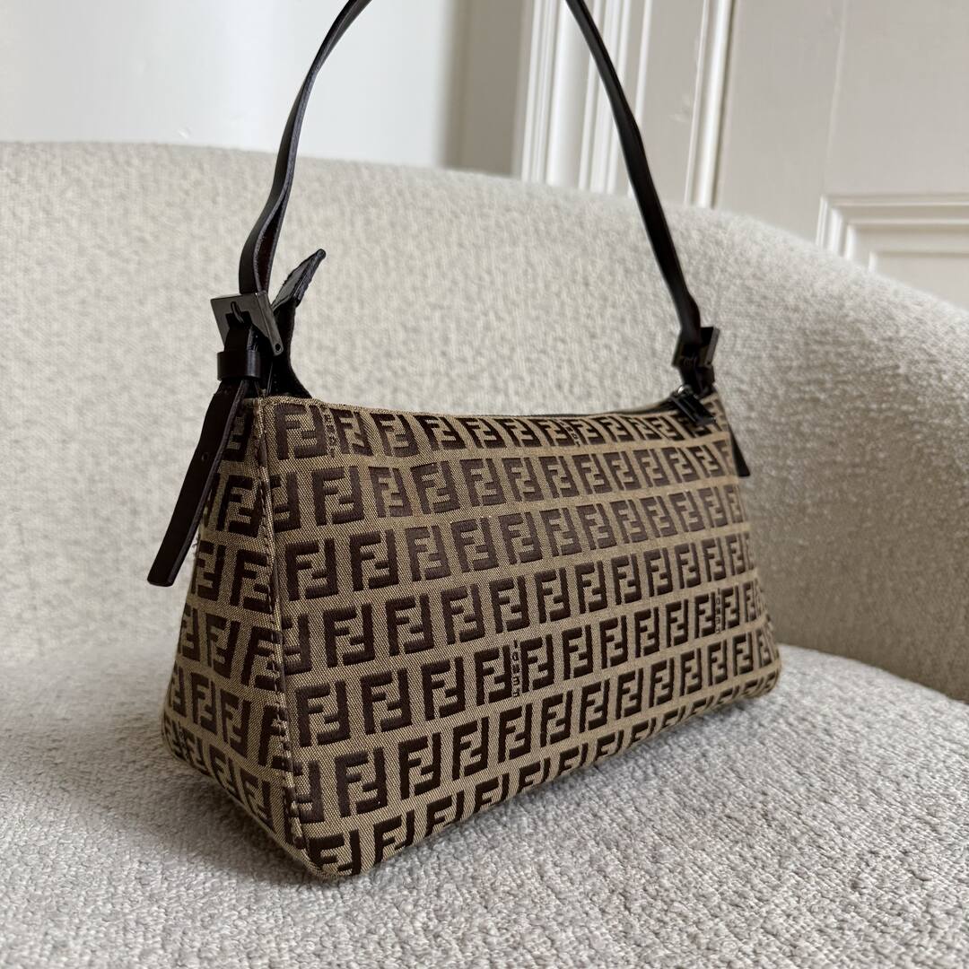 Fendi Zucchino Brown Shoulder Bag