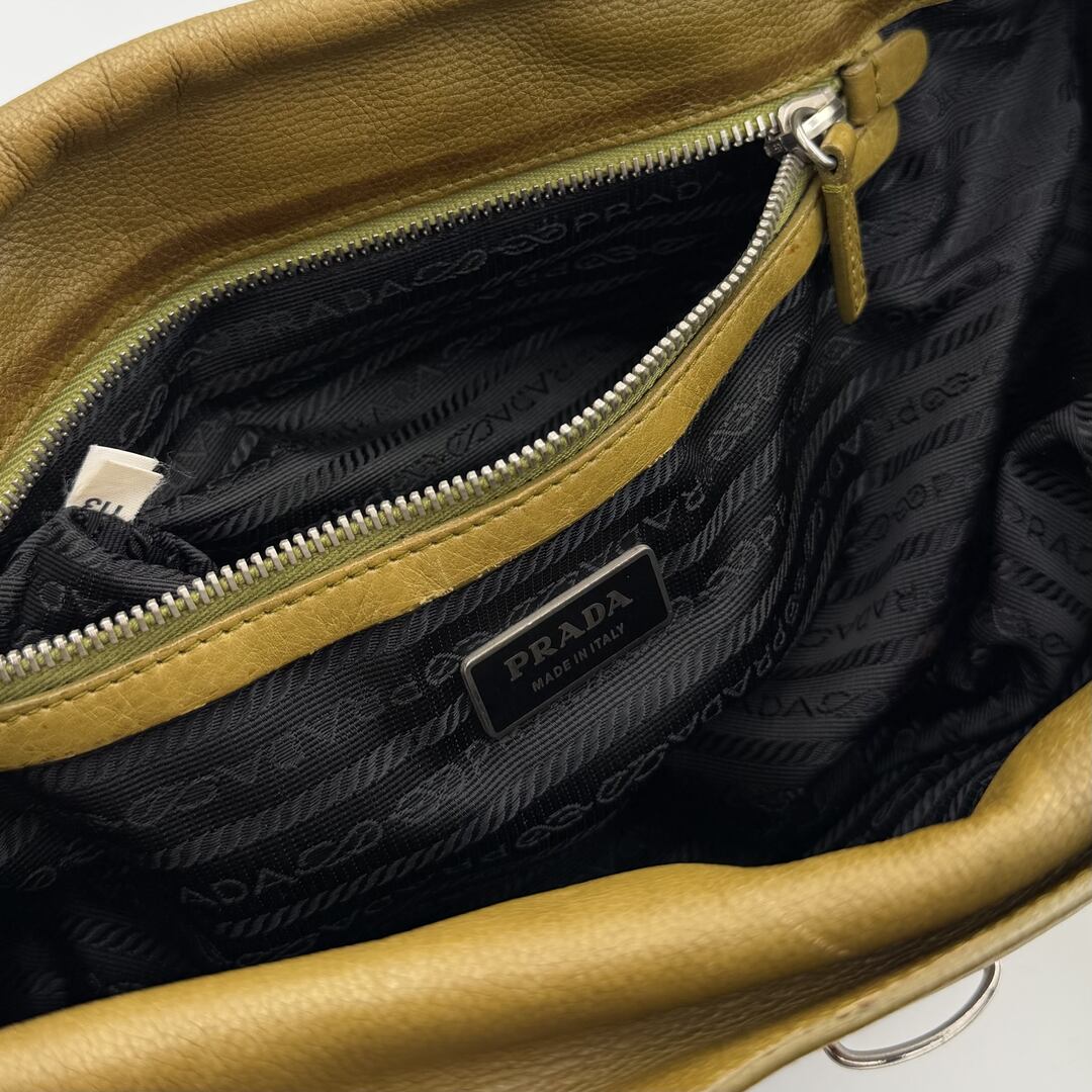 Prada Vitello Easy Leather Green Shoulder Bag