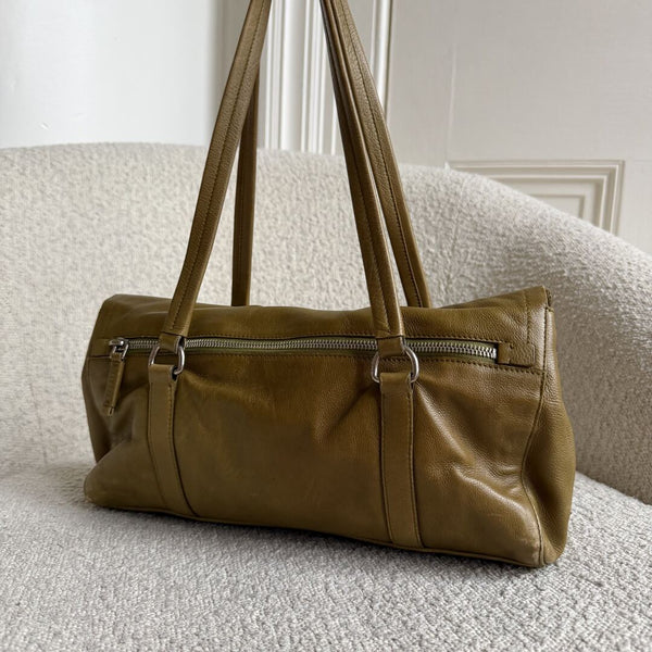 Prada Vitello Easy Leather Green Shoulder Bag