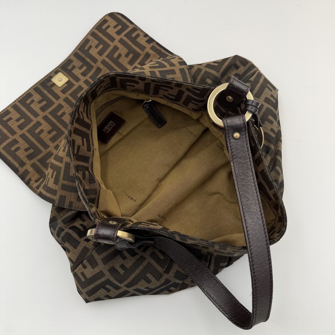 Fendi Zucca Chef Dark Brown Shoulder Bag
