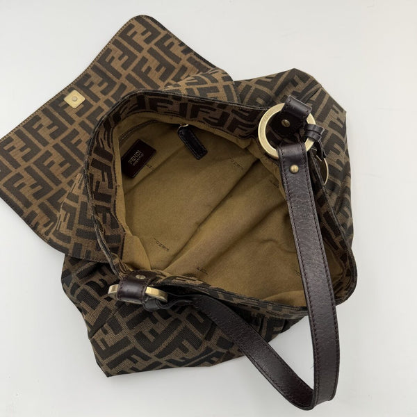 Fendi Zucca Chef Dark Brown Shoulder Bag