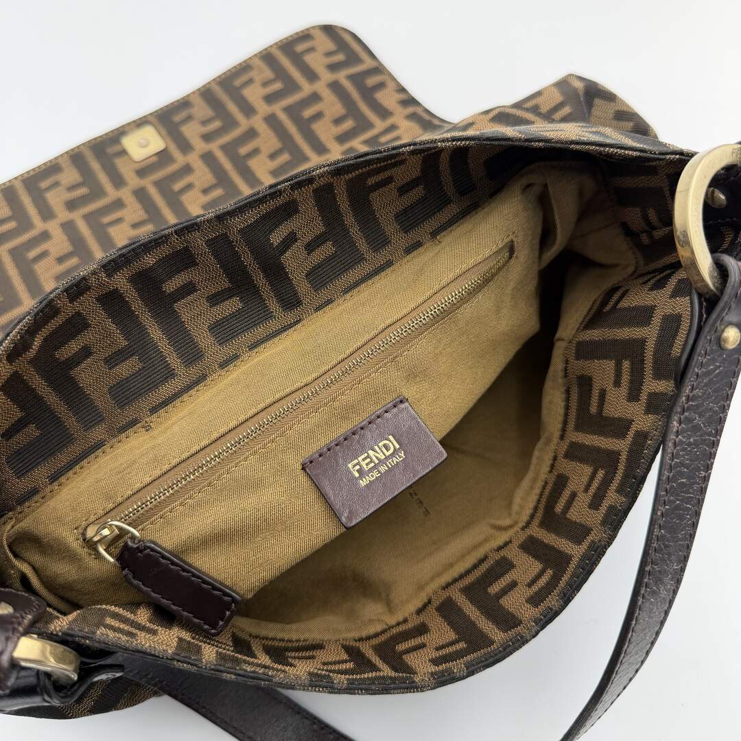 Fendi Zucca Chef Dark Brown Shoulder Bag