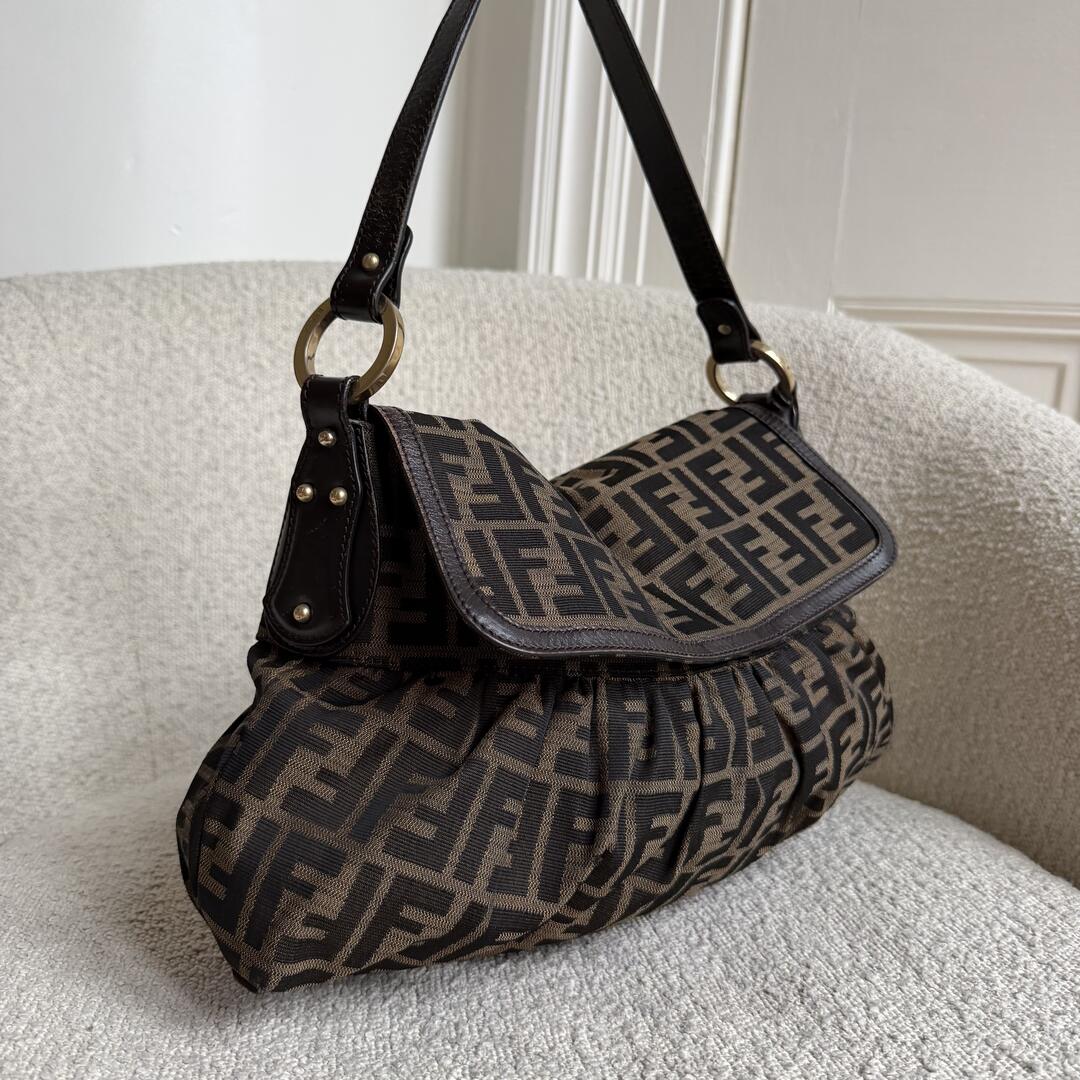 Fendi Zucca Chef Dark Brown Shoulder Bag