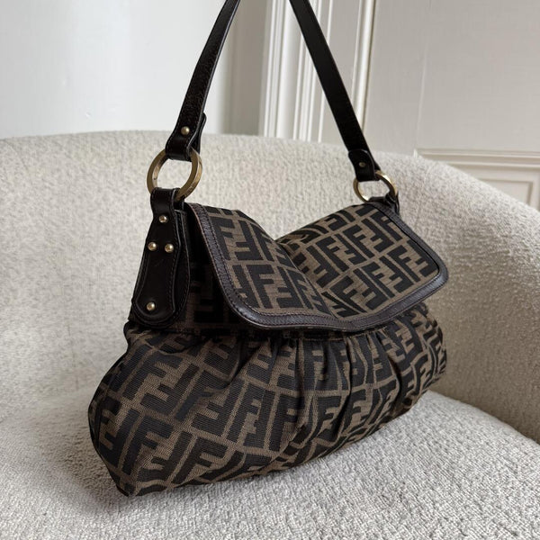 Fendi Zucca Chef Dark Brown Shoulder Bag