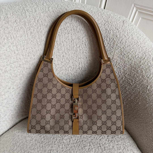 Gucci GG Canvas Jackie Brown Shoulder Bag