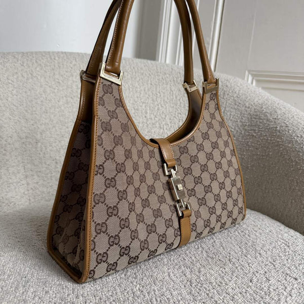 Gucci GG Canvas Jackie Brown Shoulder Bag