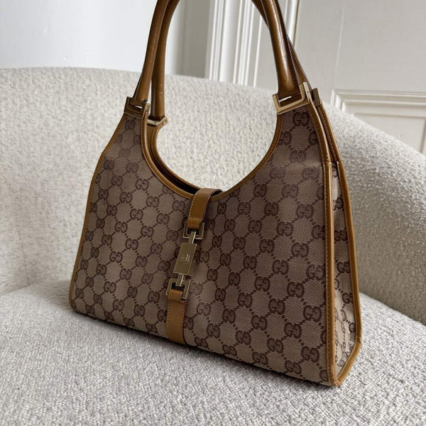 Gucci GG Canvas Jackie Brown Shoulder Bag