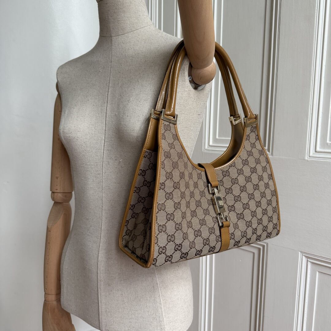Gucci GG Canvas Jackie Brown Shoulder Bag