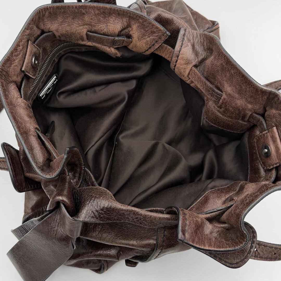Miu Miu Vitello Leather Dark Brown Tote Bag