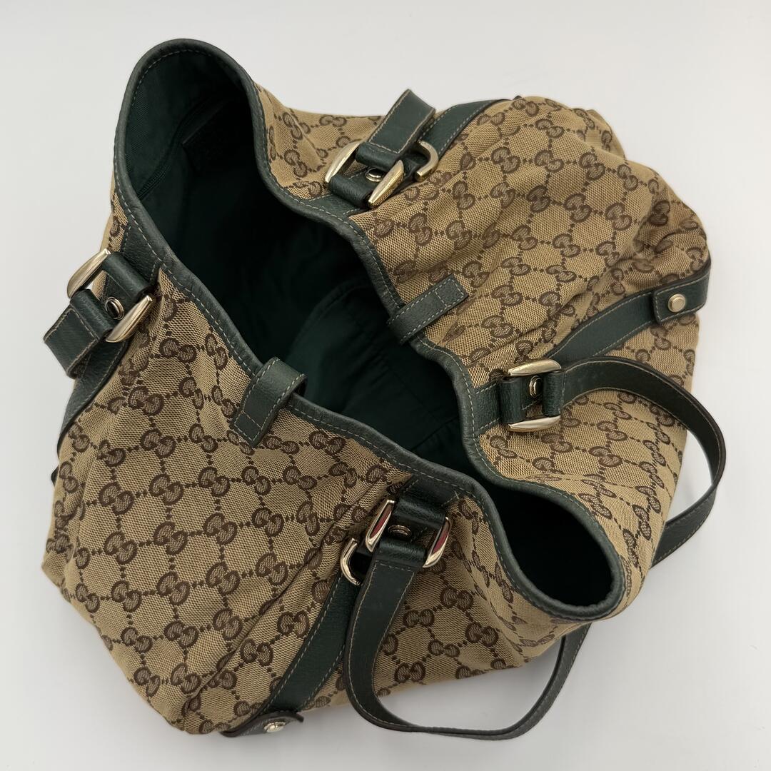 Gucci GG Canvas Abbey Green Tote Bag