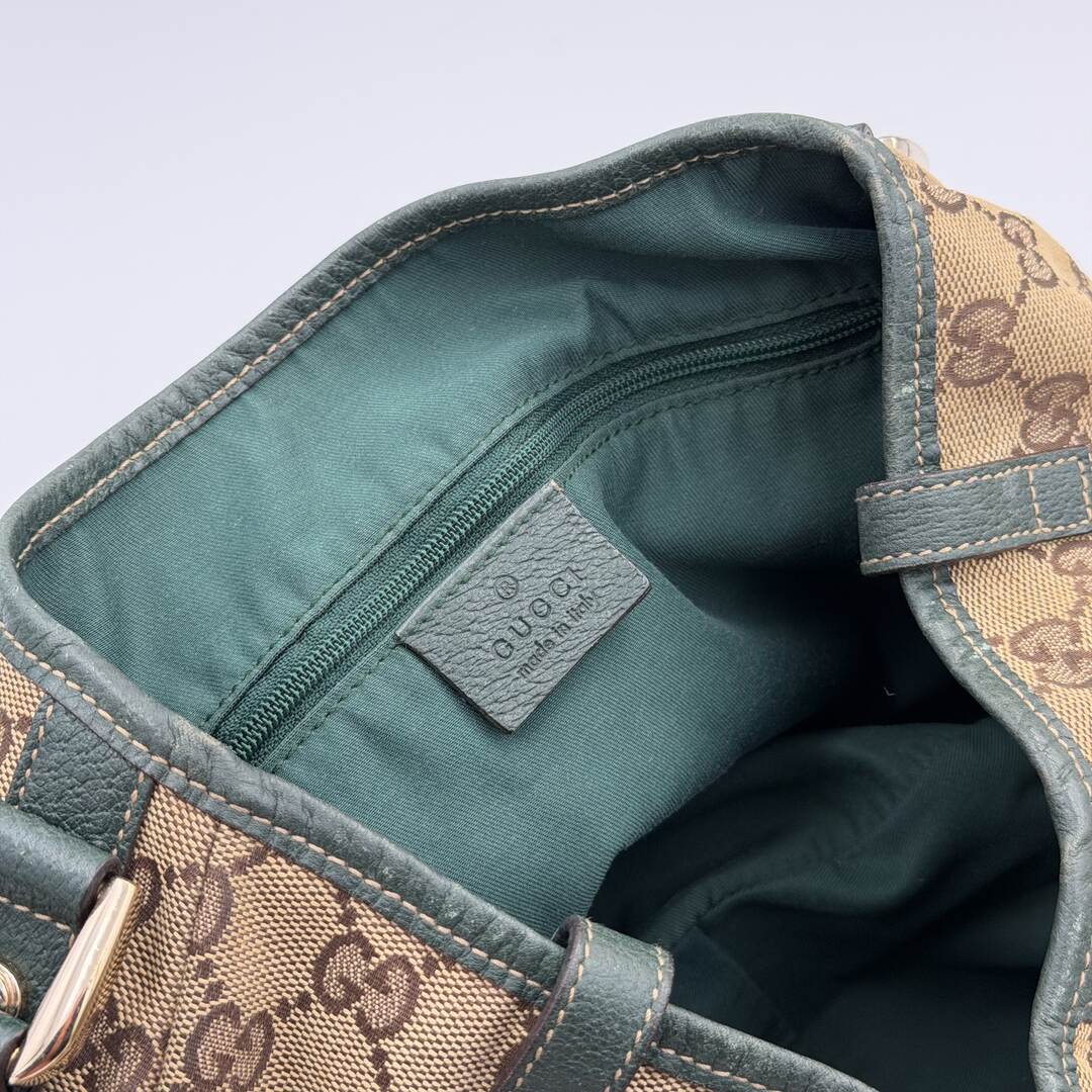 Gucci GG Canvas Abbey Green Tote Bag