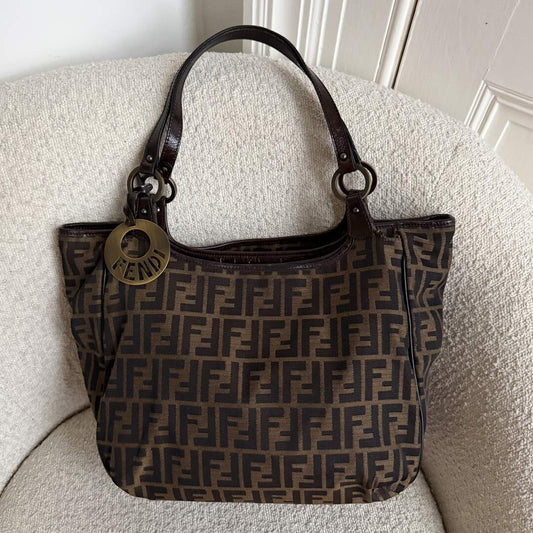 Fendi Zucca Canvas Brown Tote Bag