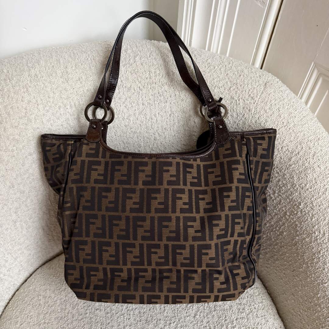 Fendi Zucca Canvas Brown Tote Bag