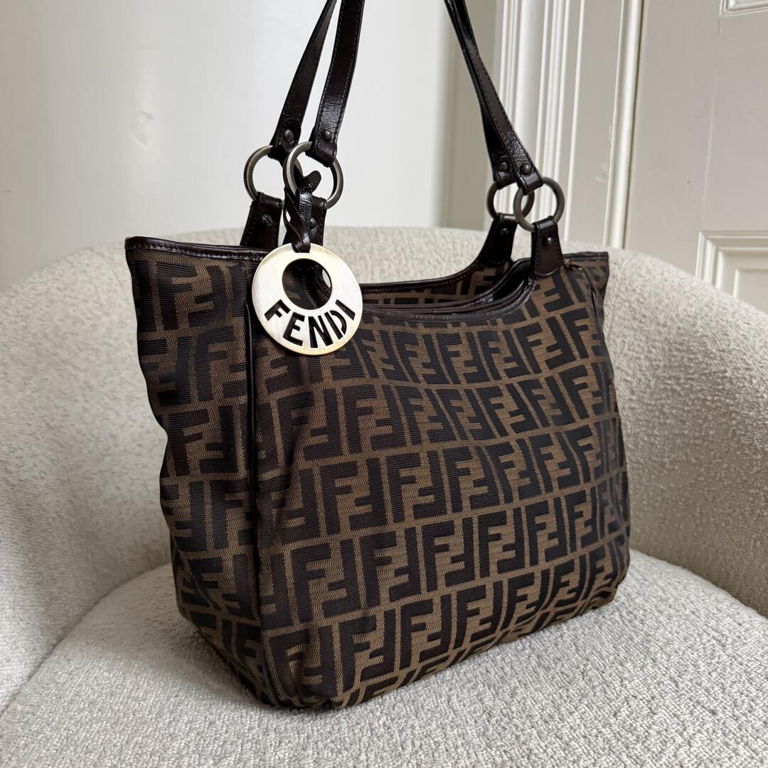 Fendi Zucca Canvas Brown Tote Bag