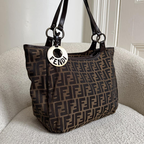 Fendi Zucca Canvas Brown Tote Bag