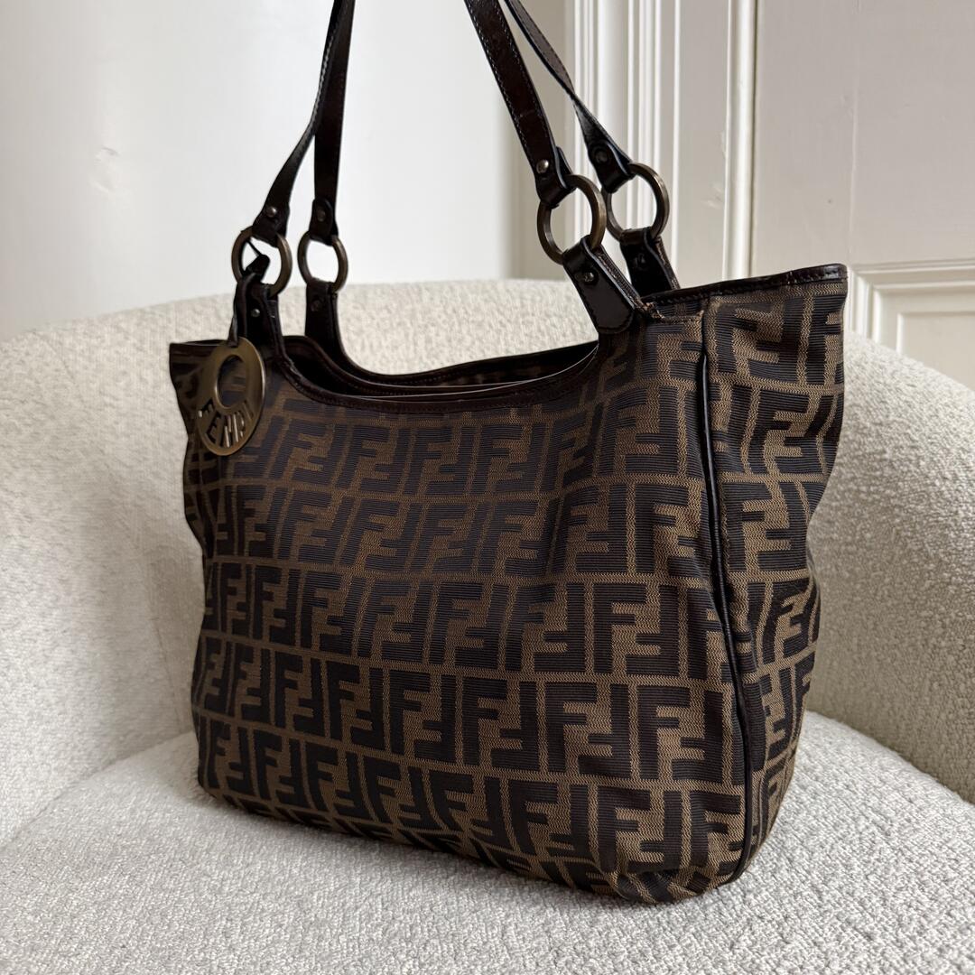 Fendi Zucca Canvas Brown Tote Bag
