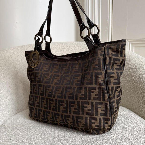 Fendi Zucca Canvas Brown Tote Bag