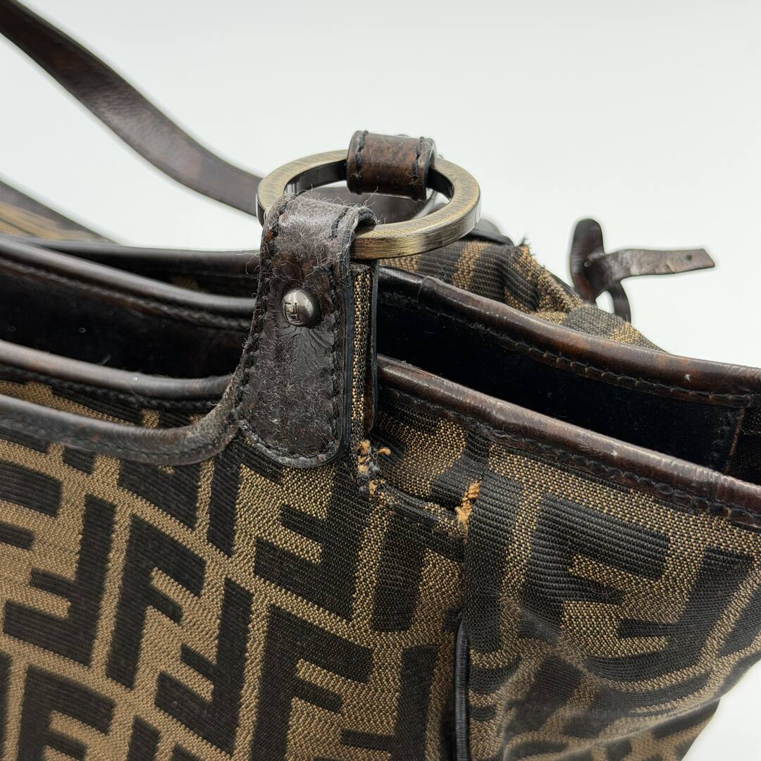 Fendi Zucca Canvas Brown Tote Bag