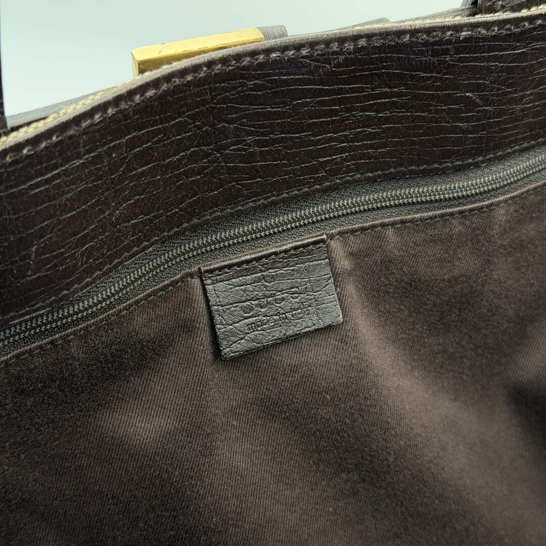 Gucci GG Canvas Belted Brown Tote Bag