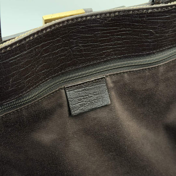 Gucci GG Canvas Belted Brown Tote Bag