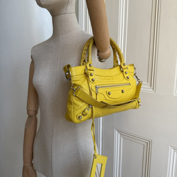 2010 Balenciaga Giant First Yellow Leather Handbag