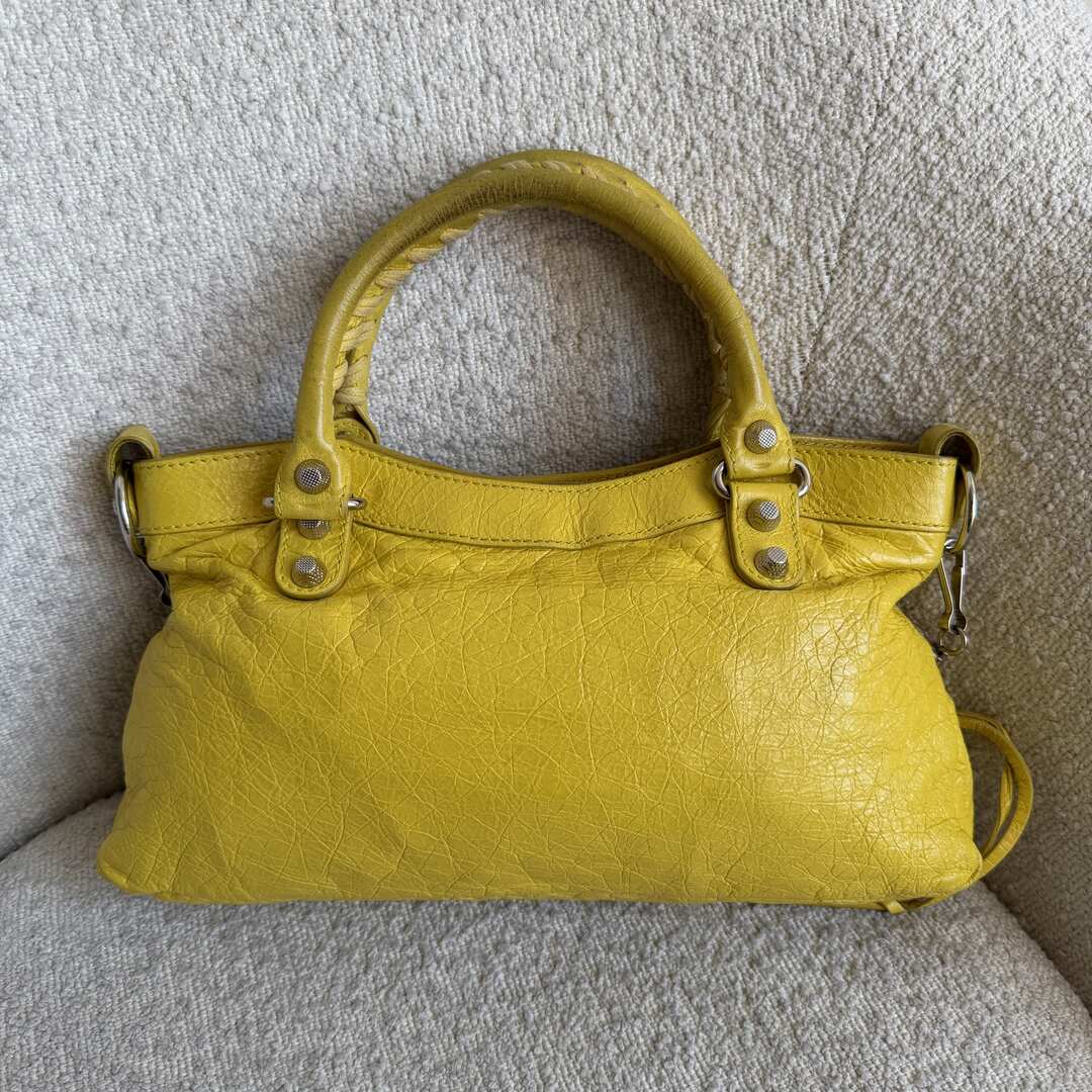 2010 Balenciaga Giant First Yellow Leather Handbag